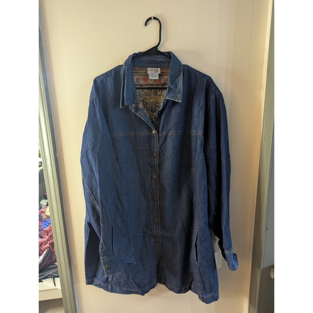 r.e.d. Wear Sz 3X Lined Denim Jean Jacket Beautiful Lining
